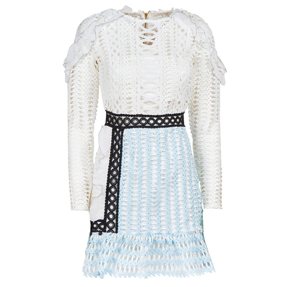 SELF-PORTRAIT Frill Shoulder Panel Lace Mini - Picture 1 of 8